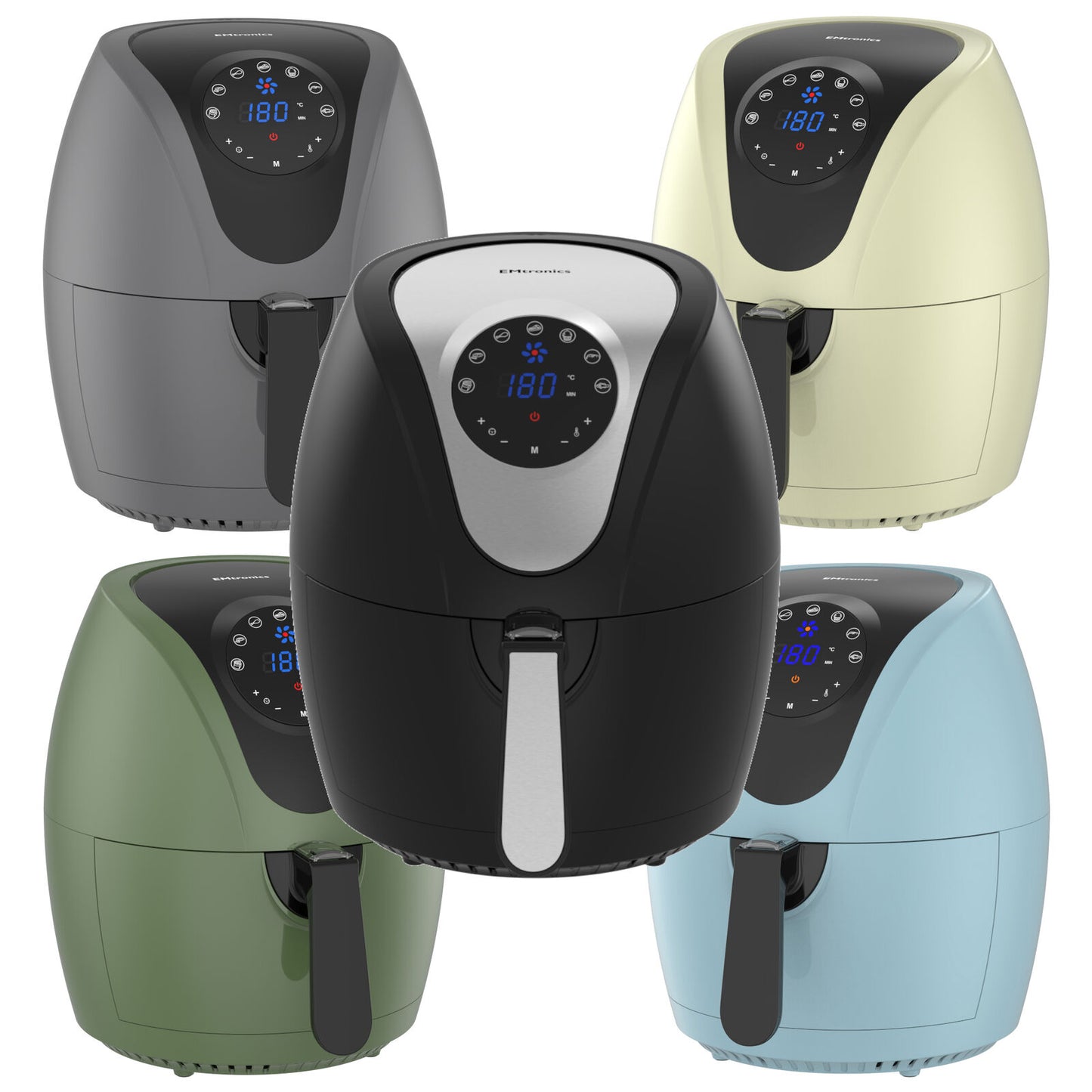 Emtronics 4.5 Litre Digital Air Fryer with 60 Minute Timer - Various Colours