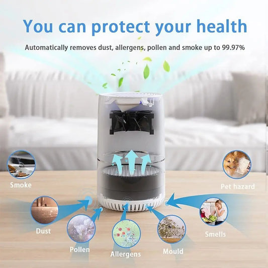 Air Purifier with Active Carbon Filter Home Air Cleaner Noise Reduction - DynamicDrop Hub