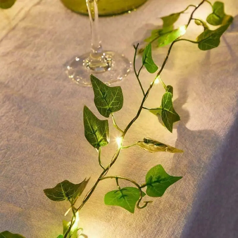 Artificial Ivy-Garland Fake Greenery-Plant with LED Lights Vine Ivy Leaf Hanging - DynamicDrop Hub