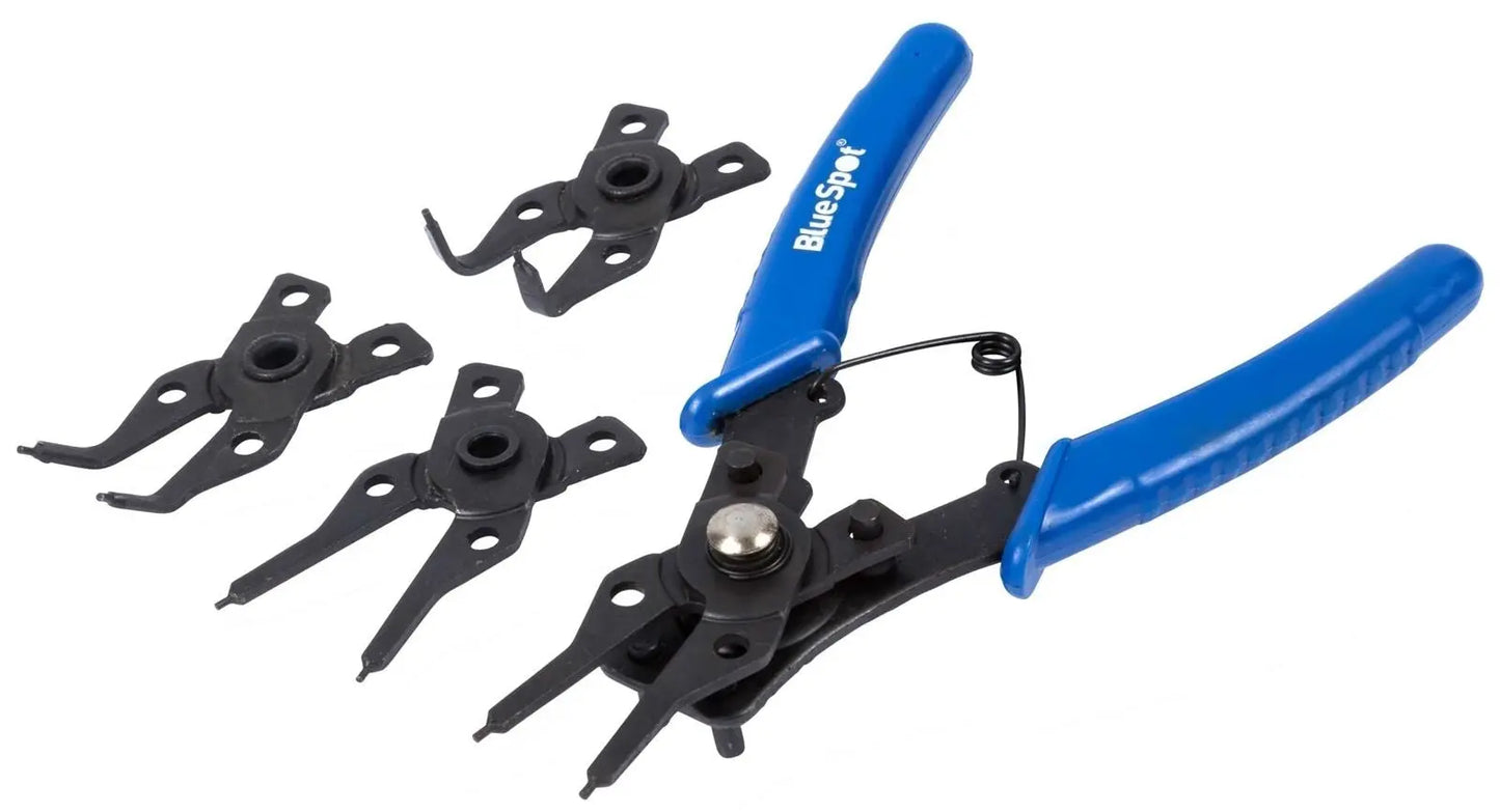 Bluespot Circlip Snap Ring Pliers Internal External Bent Straight 4 in 1 Plier - DynamicDrop Hub