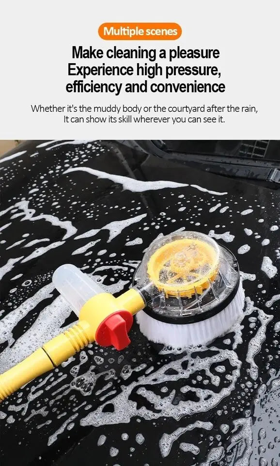 Car Rotary Wash Brush Kit 360 Degree Automatic Rotating Adjustable Dip Wash Brush High Pressure Washer for Vehicle Cleaning - DynamicDrop Hub