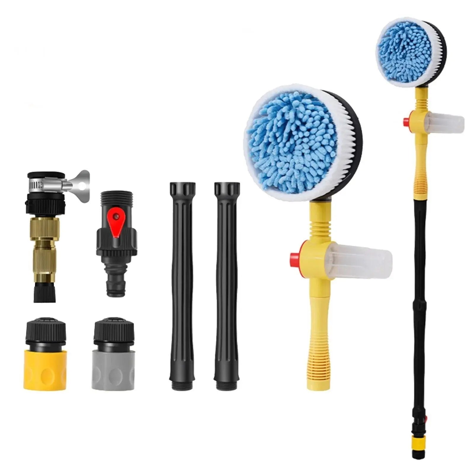 Car Rotary Wash Brush Kit 360 Degree Automatic Rotating Adjustable Dip Wash Brush High Pressure Washer for Vehicle Cleaning - DynamicDrop Hub