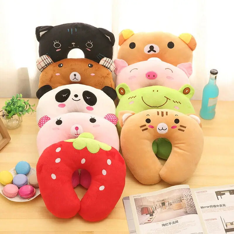 Cartoon Kids U~Shaped Pillow Plush Neck Pillow Nap Pillow Lunch Break Pillow UK - DynamicDrop Hub