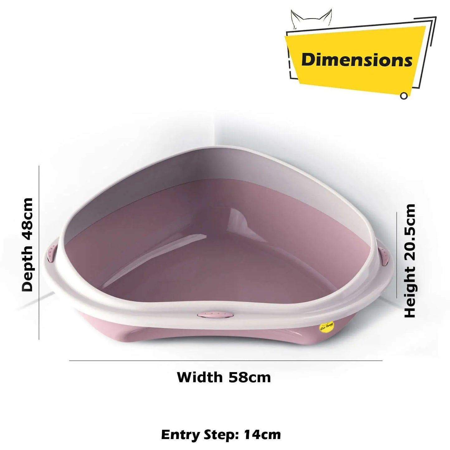 Cat Corner Litter Tray Large or Jumbo Rim Pet Open Toilet Pan Box Cat Centre® - DynamicDrop Hub
