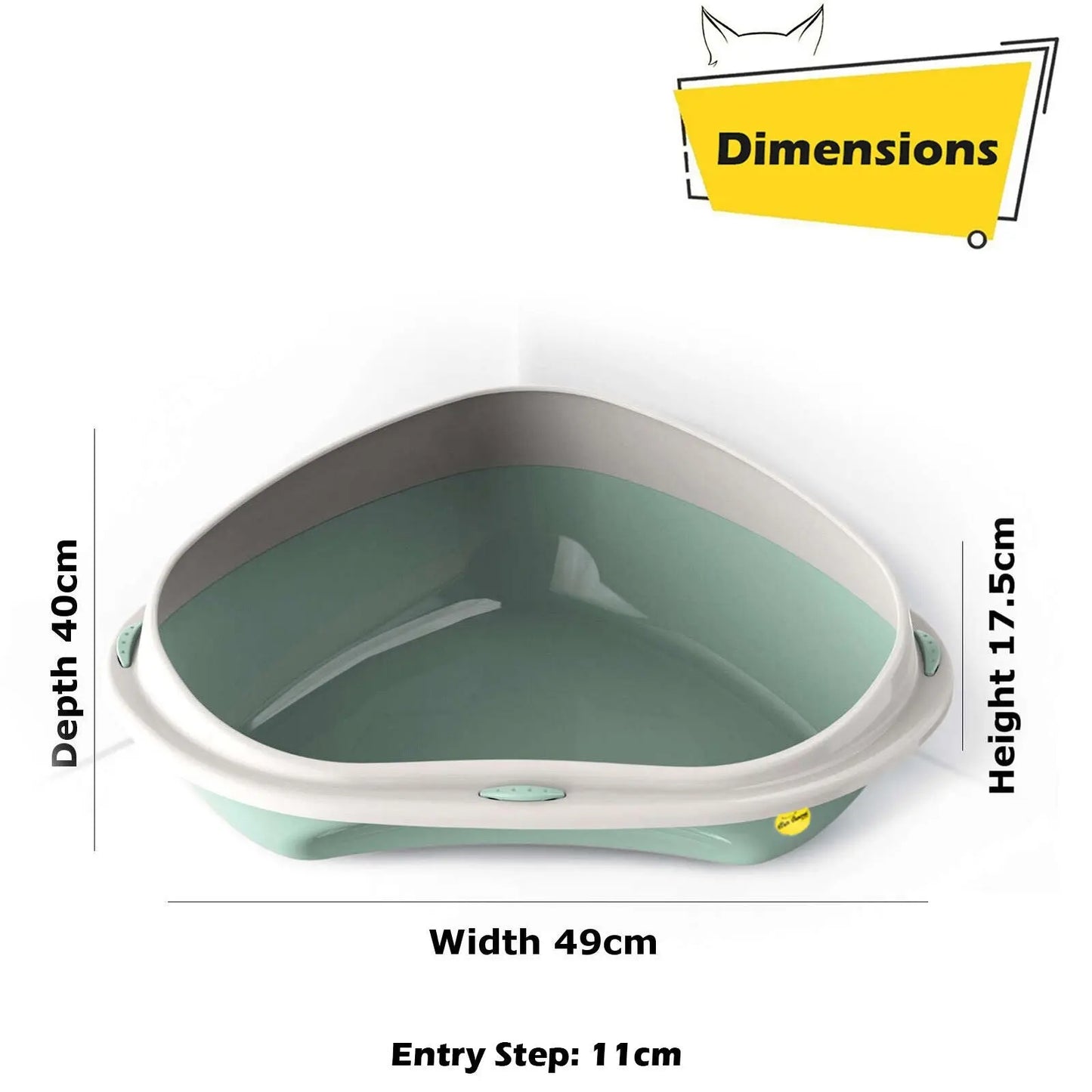 Cat Corner Litter Tray Large or Jumbo Rim Pet Open Toilet Pan Box Cat Centre® - DynamicDrop Hub