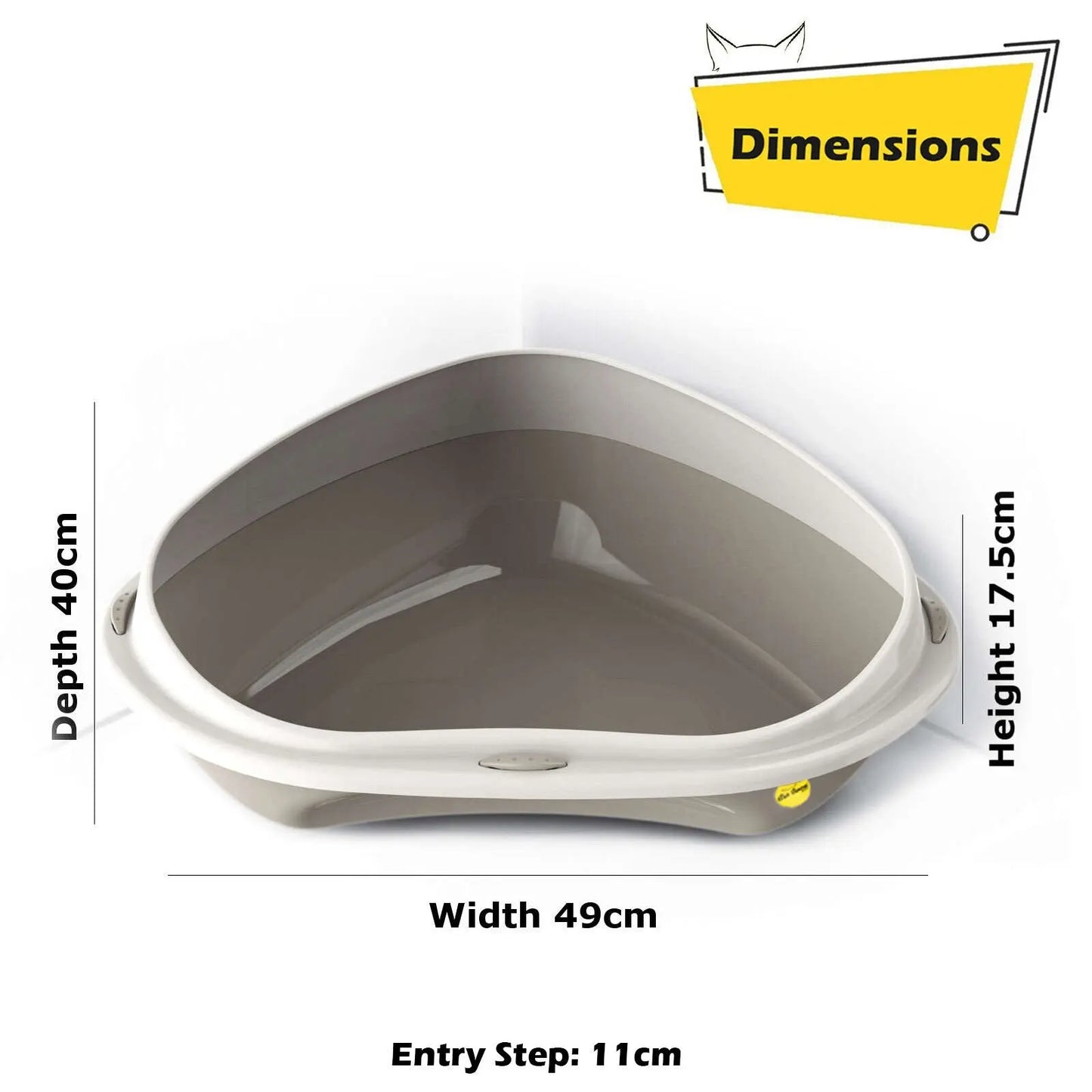 Cat Corner Litter Tray Large or Jumbo Rim Pet Open Toilet Pan Box Cat Centre® - DynamicDrop Hub
