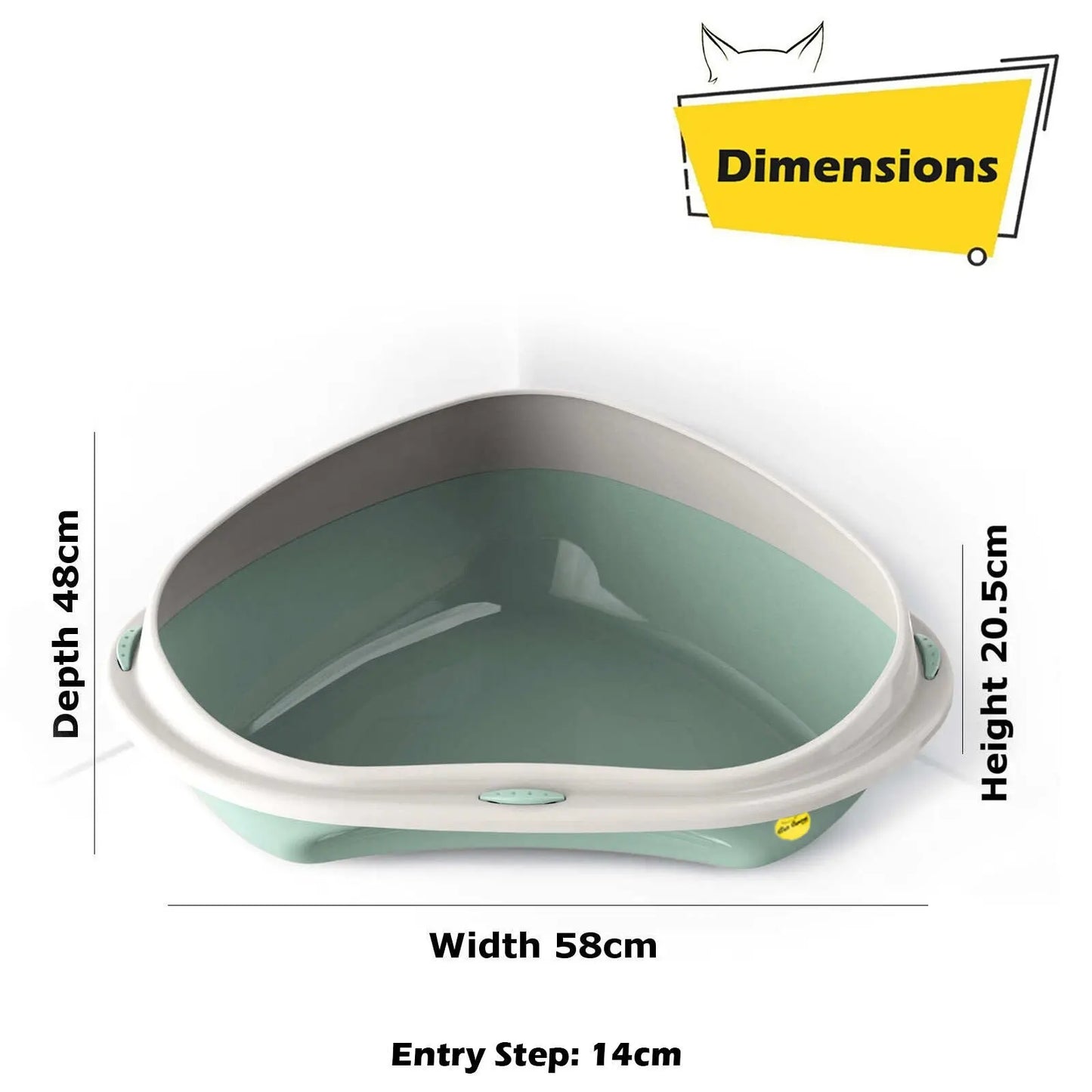 Cat Corner Litter Tray Large or Jumbo Rim Pet Open Toilet Pan Box Cat Centre® - DynamicDrop Hub
