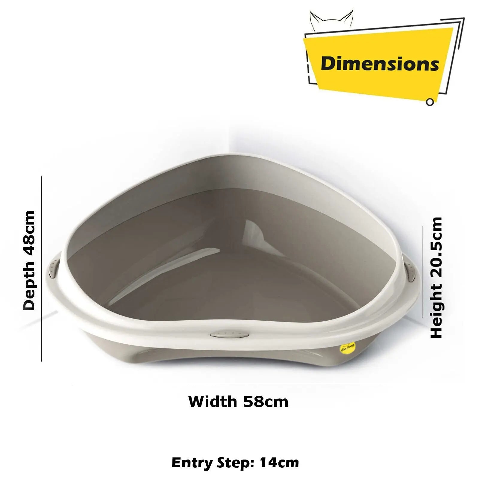 Cat Corner Litter Tray Large or Jumbo Rim Pet Open Toilet Pan Box Cat Centre® - DynamicDrop Hub