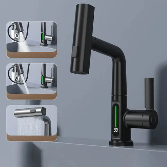 Digital Display Waterfall Faucet – Modern Elegance & Precision in Your Kitchen and Bathroom - DynamicDrop Hub