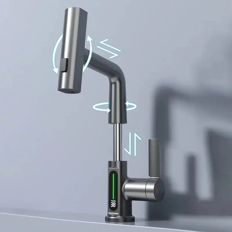 Digital Display Waterfall Faucet – Modern Elegance & Precision in Your Kitchen and Bathroom - DynamicDrop Hub