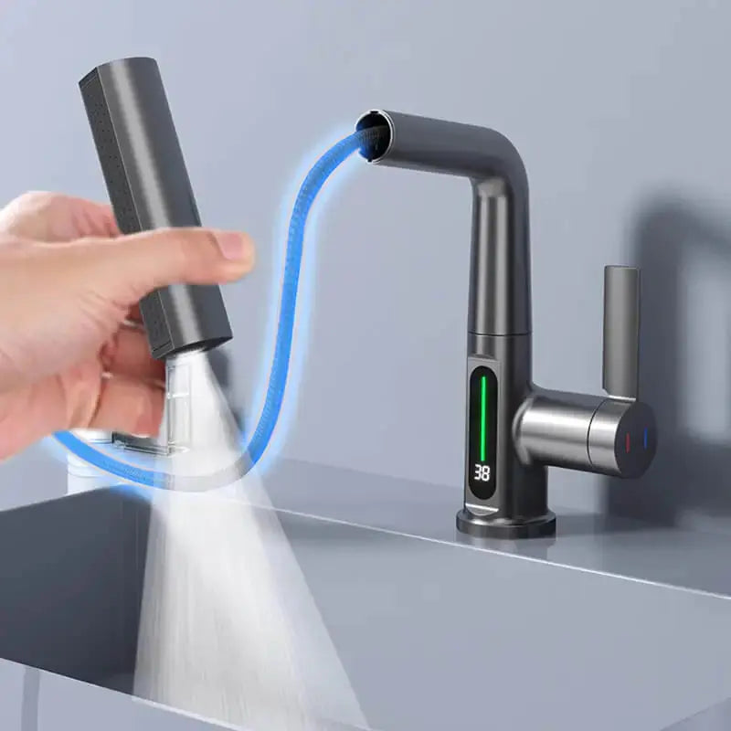 Digital Display Waterfall Faucet – Modern Elegance & Precision in Your Kitchen and Bathroom - DynamicDrop Hub