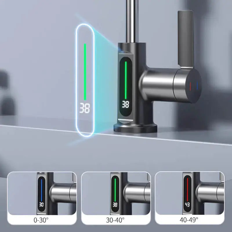 Digital Display Waterfall Faucet – Modern Elegance & Precision in Your Kitchen and Bathroom - DynamicDrop Hub