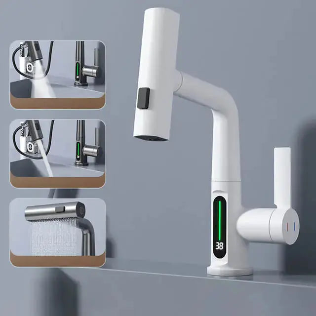 Digital Display Waterfall Faucet – Modern Elegance & Precision in Your Kitchen and Bathroom - DynamicDrop Hub
