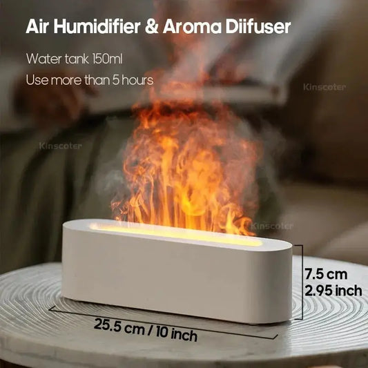 DynamicDrop Hub Flame Aroma Diffuser & Humidifier - Ultrasonic Air Purifier with 7 Color Simulation Light DynamicDrop Hub