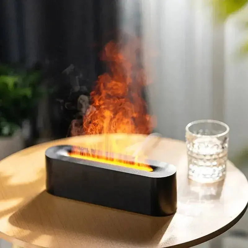 DynamicDrop Hub Flame Aroma Diffuser & Humidifier - Ultrasonic Air Purifier with 7 Color Simulation Light DynamicDrop Hub