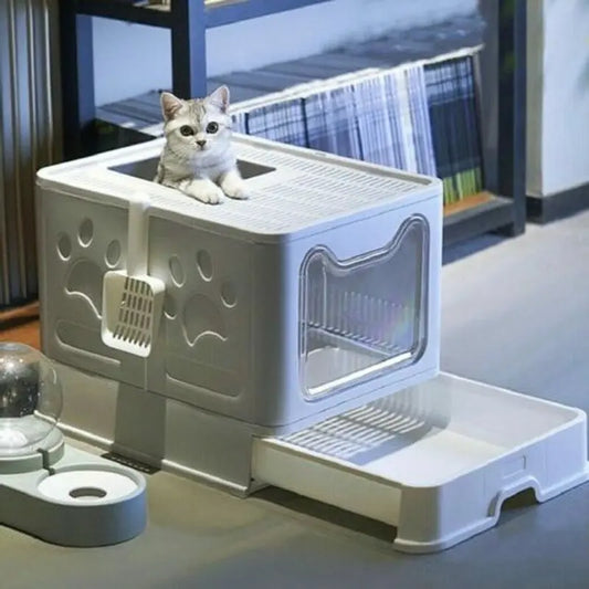 Easy Cleaning Cat Litter Box Large Cat Pan Drawer Anti-Splashing Cat Potty Tray - DynamicDrop Hub