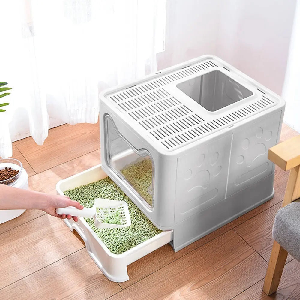 Easy Cleaning Cat Litter Box Large Cat Pan Drawer Anti-Splashing Cat Potty Tray - DynamicDrop Hub