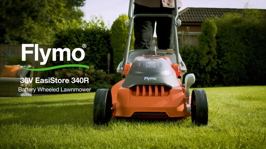 Flymo 36V Easistore 340R Cordless Lawnmower Kit - Power for All - DynamicDrop Hub