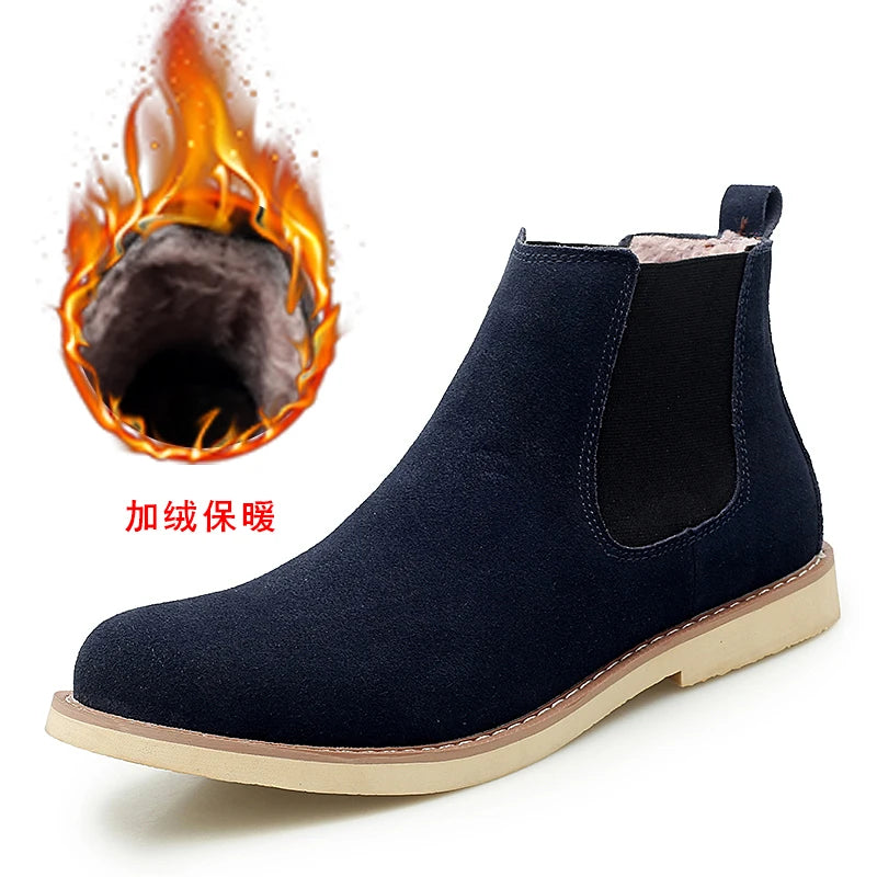 Vintage Sand Suede Chelsea Boots for Men – Natural Leather, Zip Closure, Pointed Toe, Formal Ankle Boots