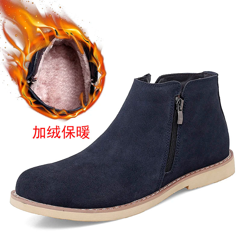 Vintage Sand Suede Chelsea Boots for Men – Natural Leather, Zip Closure, Pointed Toe, Formal Ankle Boots