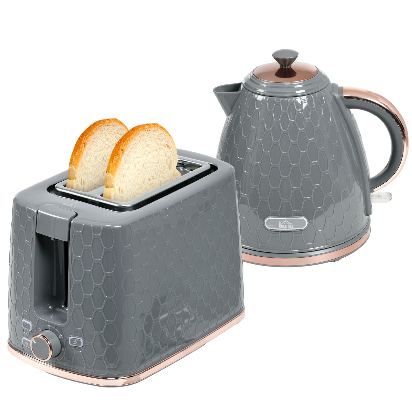 1.7L 3000W Fast Boil Kettle and Toaster Set with Auto Shut Off