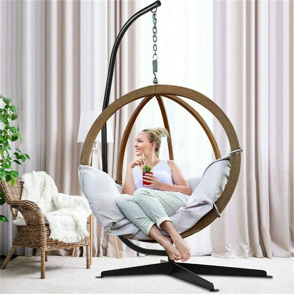 Hanging Swing Chair Hammock Stand French Egg Seat Frame Garden Outdoor Patio - DynamicDrop Hub