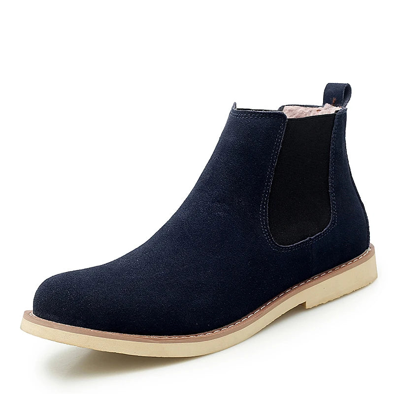 Vintage Sand Suede Chelsea Boots for Men – Natural Leather, Zip Closure, Pointed Toe, Formal Ankle Boots