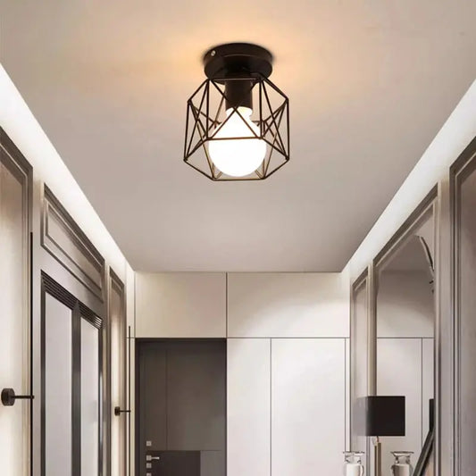 Iron Walkway Ceiling Light Minimalist Nordic Retro Balcony, Kitchen Light, Hallway Iron Entrance Small Ceiling Light - DynamicDrop Hub