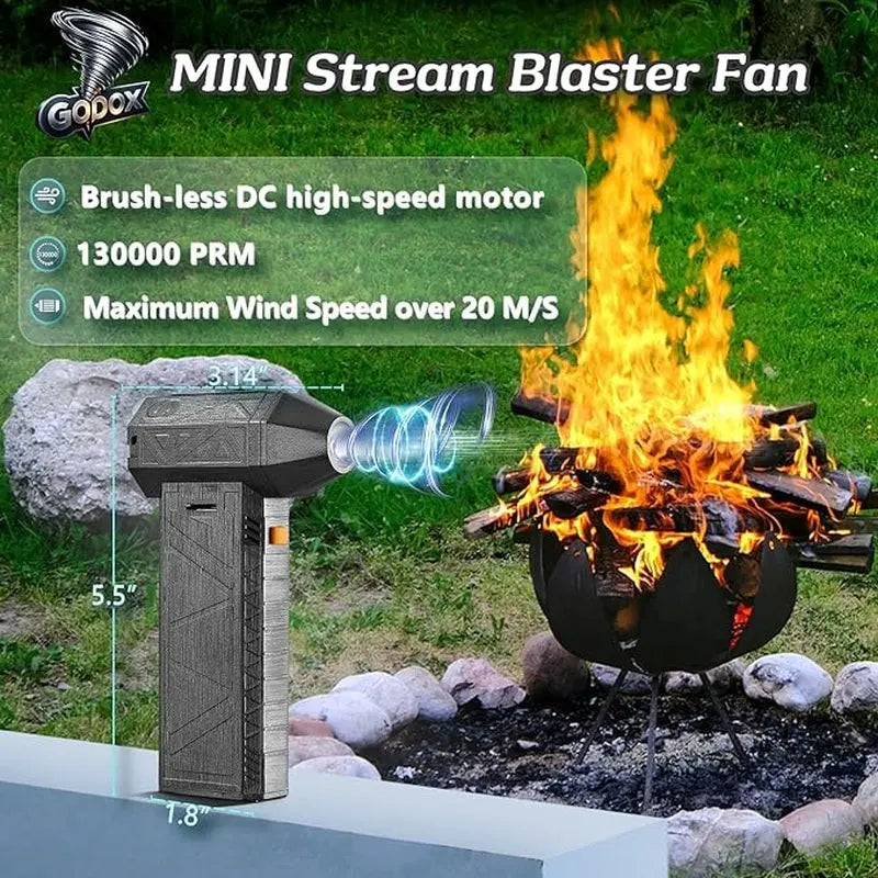 Jet Fan Dry Mini Blower Ultra-Powerful 130,000 RPM with a Rag– Versatile Turbo Jet Blower, and Compact with Extended Battery Life, Adjustable Airflow, 13 Precision Blades, and Fast Type-C Charging - DynamicDrop Hub