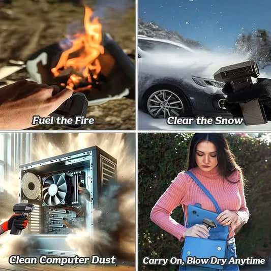 Jet Fan Dry Mini Blower Ultra-Powerful 130,000 RPM with a Rag– Versatile Turbo Jet Blower, and Compact with Extended Battery Life, Adjustable Airflow, 13 Precision Blades, and Fast Type-C Charging - DynamicDrop Hub