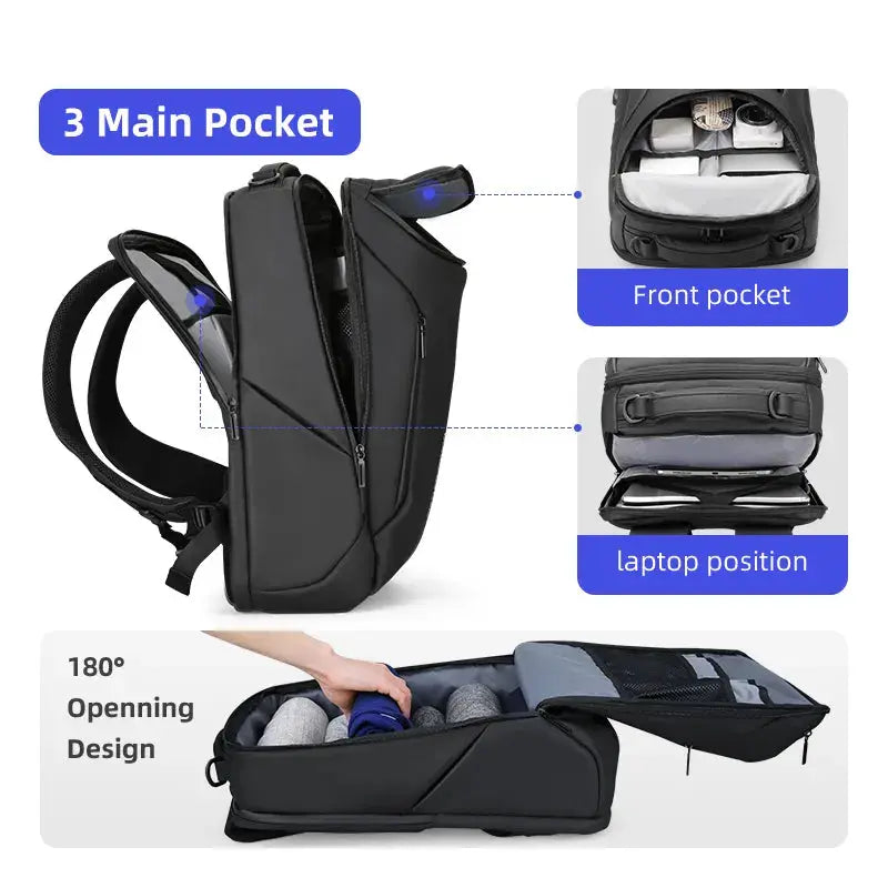 Laptop Backpack For Men Travel Spacious Backpack - DynamicDrop Hub