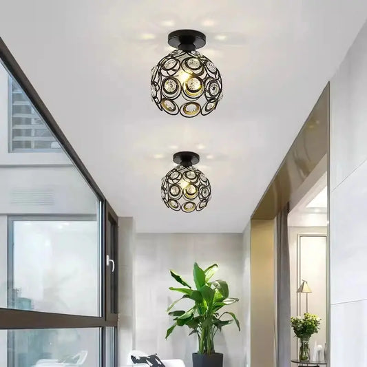 Led Crystal Aisle Lamp Corridor Balcony Ceiling Light Nordic Style Personality Creative Small Chandelier Entrance Lamps - DynamicDrop Hub