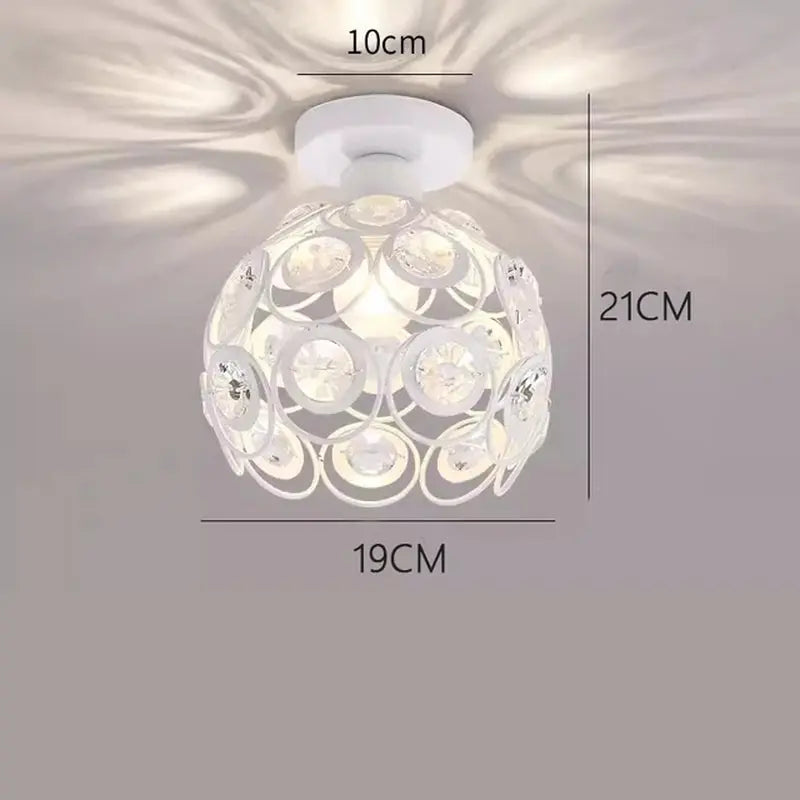 Led Crystal Aisle Lamp Corridor Balcony Ceiling Light Nordic Style Personality Creative Small Chandelier Entrance Lamps - DynamicDrop Hub