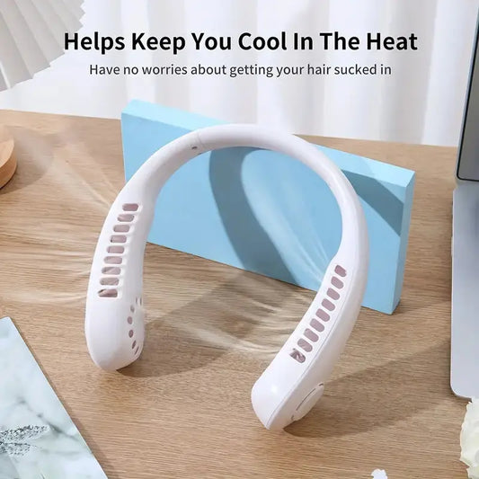 Mini Neck Fan Portable Bladeless Hanging Neck 1200mAh Rechargeable Air Cooler 3 Speed Mini Summer Sports Fans - DynamicDrop Hub