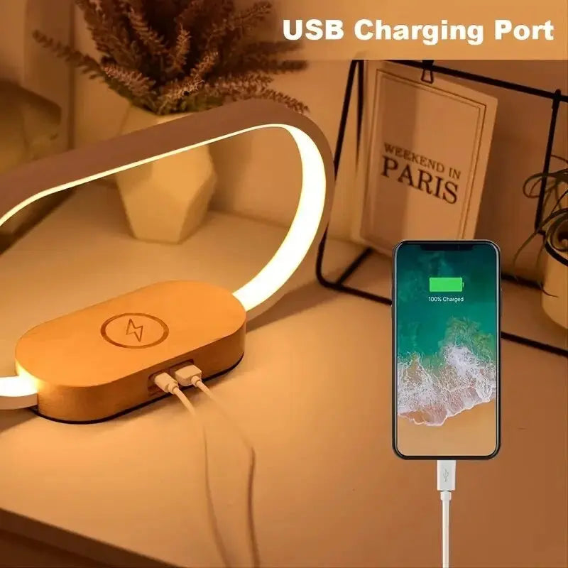 Multifunction Wireless Charger Pad Stand Clock LED Desk Lamp Night Light USB Port Fast Charging Station Dock for Iphone Samsung - DynamicDrop Hub