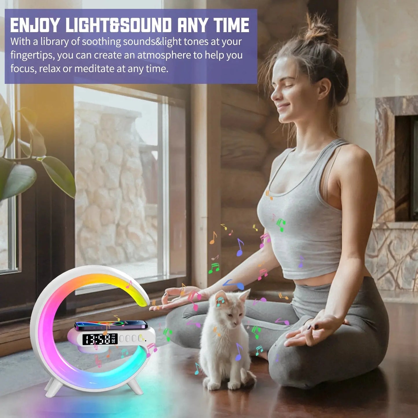 Multifunction Wireless Charger Pad Stand - Speaker TF RGB Night Light - DynamicDrop Hub