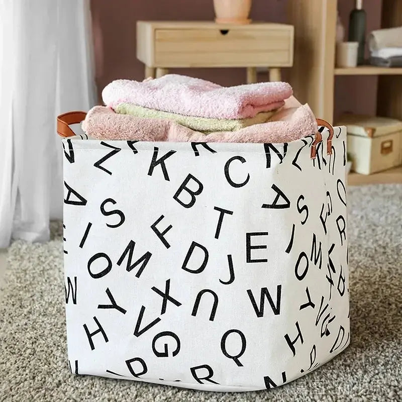 New Cube Folding Linen Fabric Storage Basket for Kids Clothes Storage Box Waterproof Laundry Basket for Bedroom Toys Organizers - DynamicDrop Hub