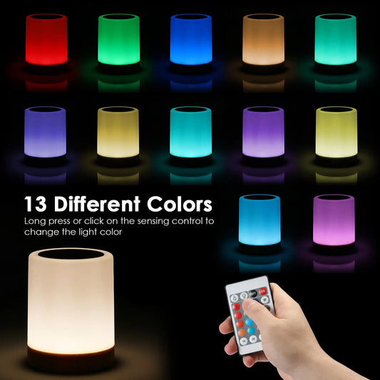 Night Light LED Touch Bedside Table Lamp Multi-Color Dimmable Chargeable - DynamicDrop Hub