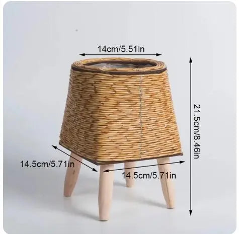 Nordic Flower Shelf Imitation Rattan Flower Pot with Removable Legs - DynamicDrop Hub