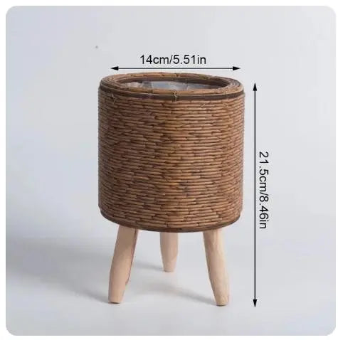 Nordic Flower Shelf Imitation Rattan Flower Pot with Removable Legs - DynamicDrop Hub