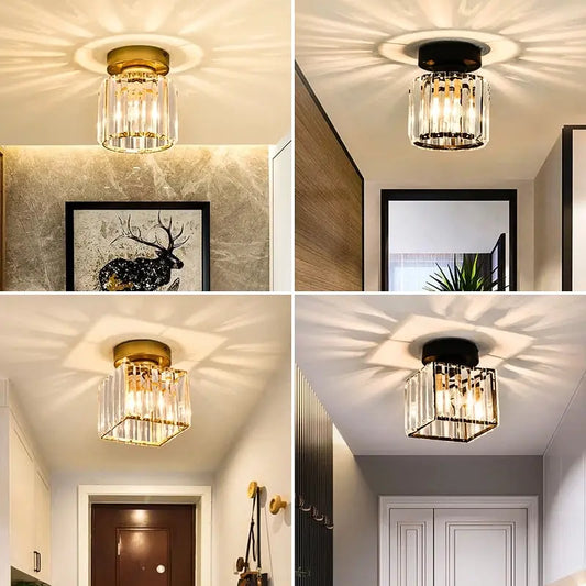 Nordic Modern Crystal Ceiling Lamp Indoor Ceiling Lamp Corridor Staircase Bedroom Restaurant Decoration - DynamicDrop Hub