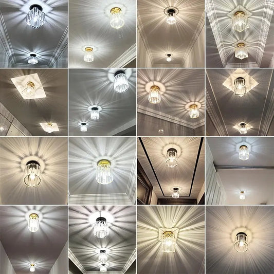 Nordic Modern Crystal Ceiling Lamp Indoor Ceiling Lamp Corridor Staircase Bedroom Restaurant Decoration - DynamicDrop Hub