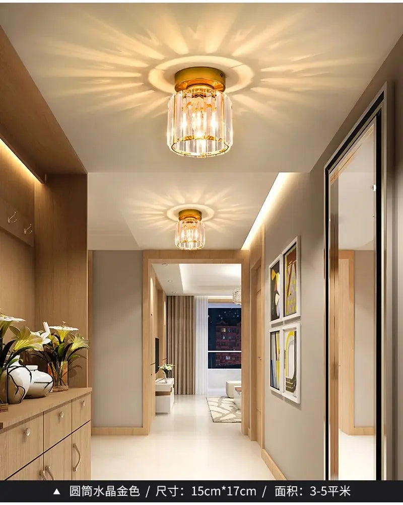 Nordic Modern Crystal Ceiling Lamp Indoor Ceiling Lamp Corridor Staircase Bedroom Restaurant Decoration - DynamicDrop Hub