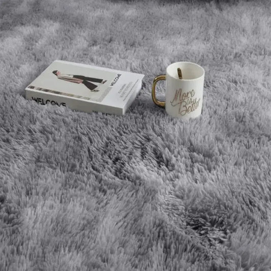 Abria Soft Fluffy Grey Indoor / Outdoor Living Room Area Rug - DynamicDrop Hub