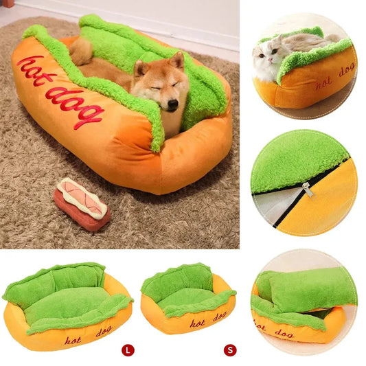 Pet Bed Hot Dog House Lounger Bed Kennel Mat Soft Fiber Pet Dog Puppy Warm Removable Washable Waterlon for Cats - DynamicDrop Hub