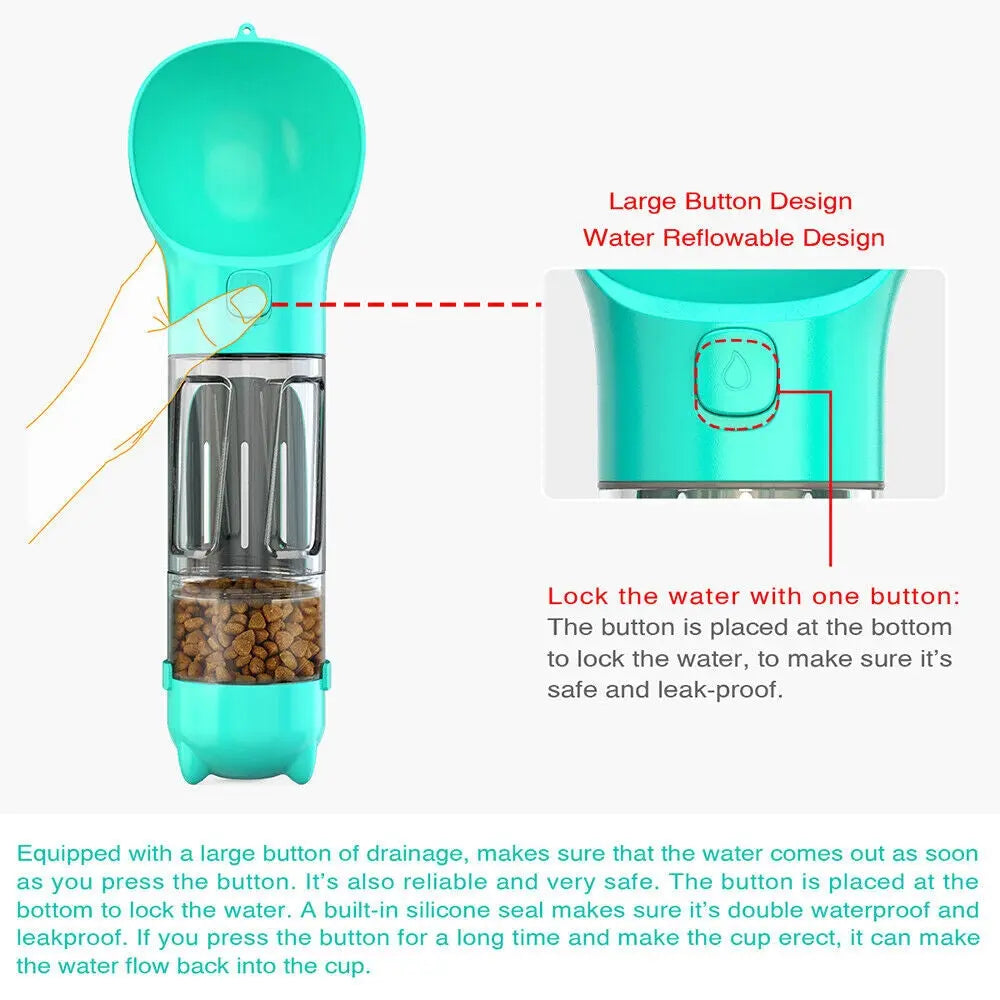 Pet Dog Water Bottle Travel Portable Drinking Water Dispenser with Poo Bags - DynamicDrop Hub