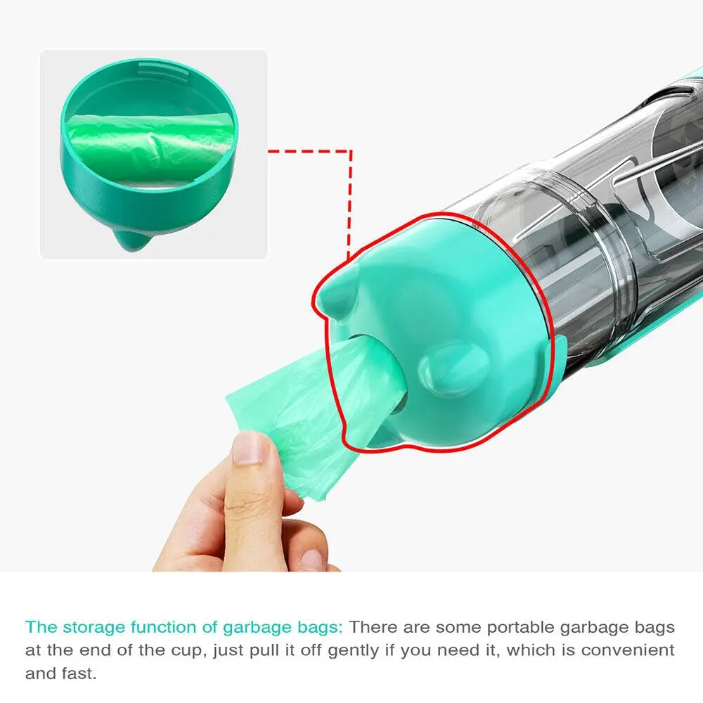 Pet Dog Water Bottle Travel Portable Drinking Water Dispenser with Poo Bags - DynamicDrop Hub