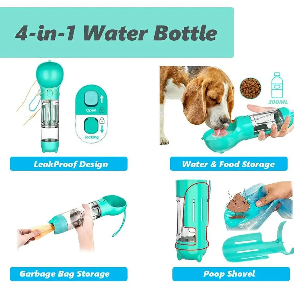 Pet Dog Water Bottle Travel Portable Drinking Water Dispenser with Poo Bags - DynamicDrop Hub