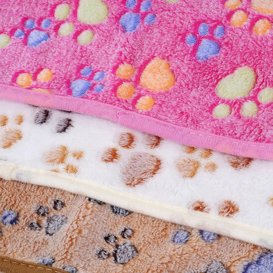 Pet Mat Paw Print Cat Dog Puppy Fleece Soft Warm Blanket Bed Cushion Mattress - DynamicDrop Hub