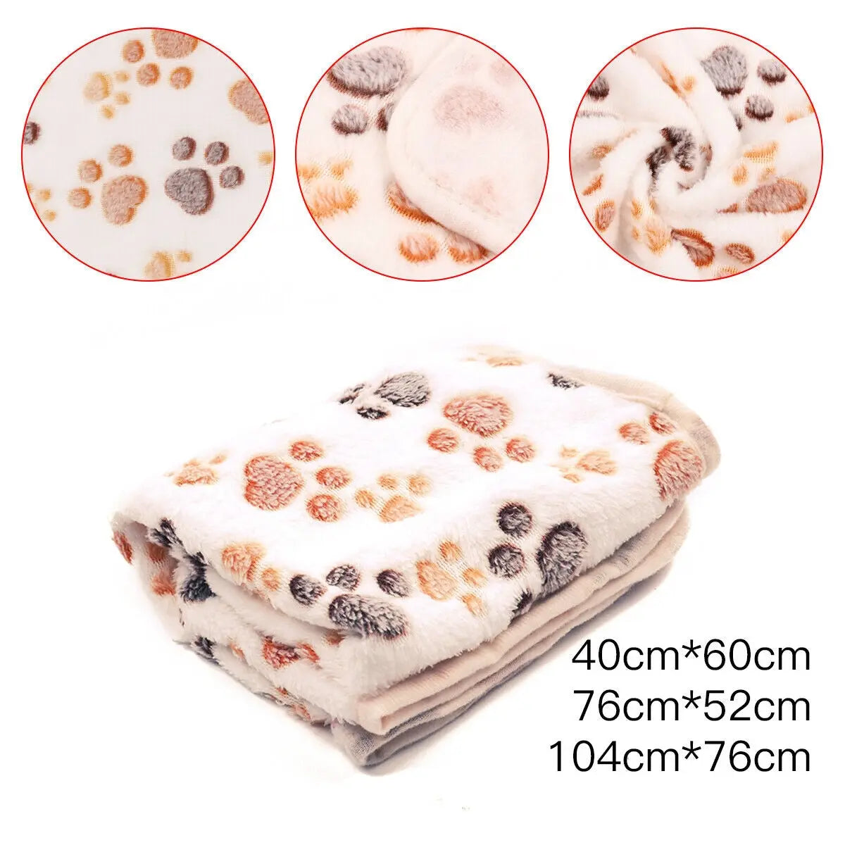 Pet Mat Paw Print Cat Dog Puppy Fleece Soft Warm Blanket Bed Cushion Mattress - DynamicDrop Hub
